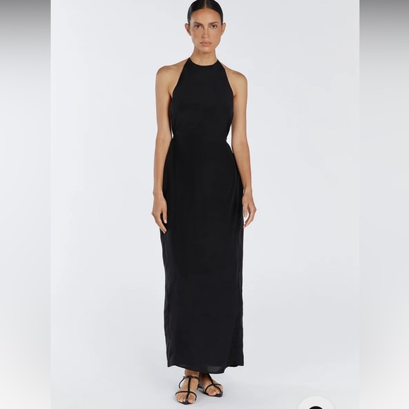 SARAH BLACK HALTER MIDI DRESS size 6 DISSH - Picture 2 of 3